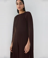 Mango Women's Long-Sleeve Slit Jumpsuit