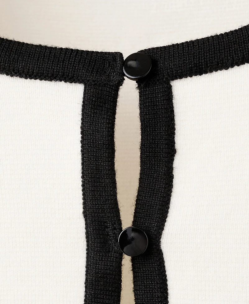 Mango Women's Contrasting Ribbed Cardigan Sweater