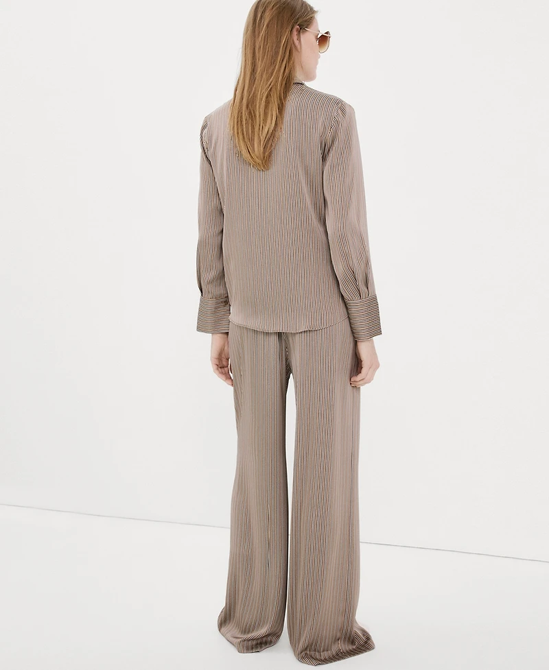 Mango Women's Satin Striped Pants