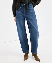 Mango Women's High-Waisted Barrel Jeans