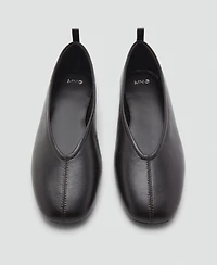 Mango Women's Leather Flat Shoes