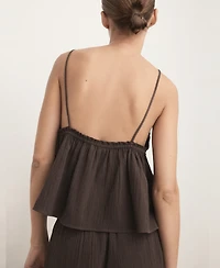 Mango Women's Cotton Fluid Top