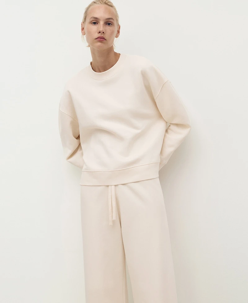 Mango Women's Fluid Long Cotton Pants