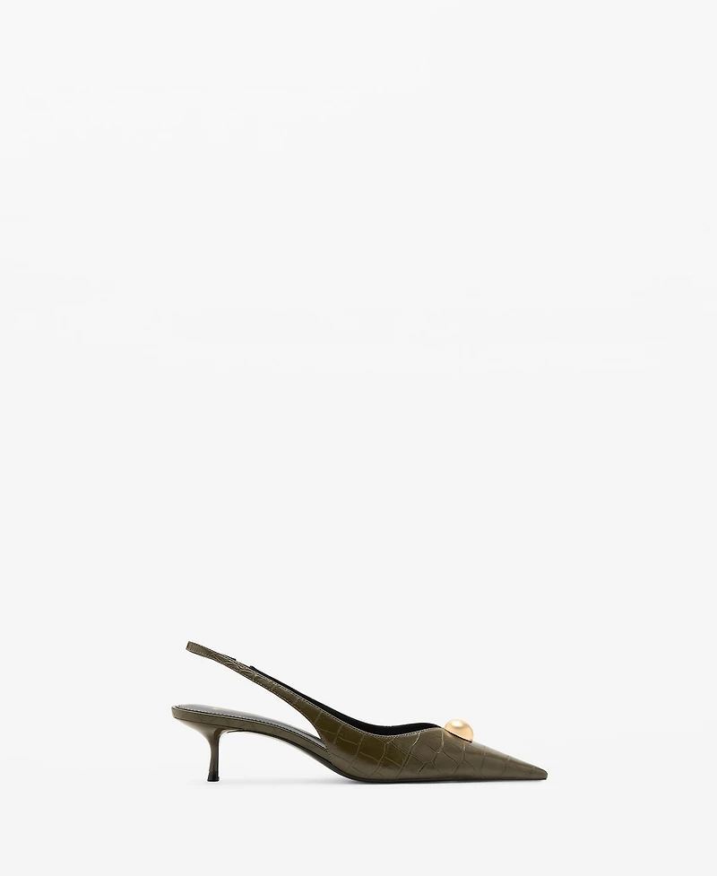 Mango Women's Croc-Leather Effect Shoes