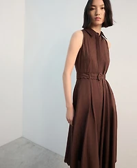 Mango Women's Embroidered Shirt Dress