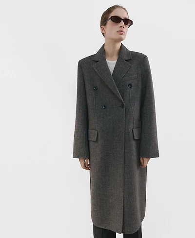 Mango Women's Double-Breasted Wool Coat