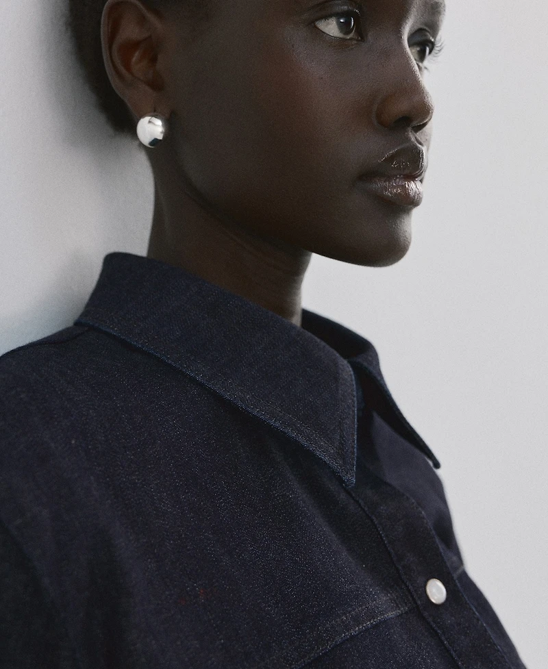 Mango Women's Seams Denim Shirt