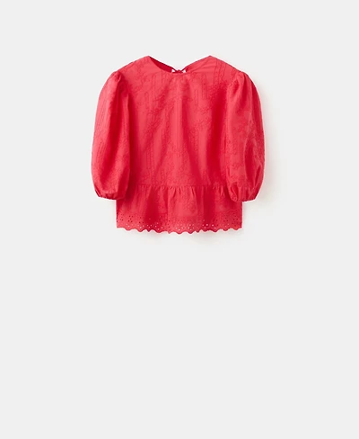 Mango Women's Floral Embroidered Blouse