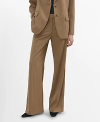 Mango Women's Straight Low-Rise Suit Pants