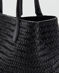 Mango Women's Braided Leather Bag