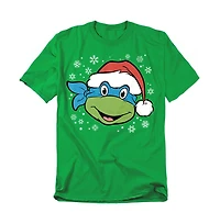 Teenage Mutant Ninja Turtles Men's Leonardo Christmas Hat T-Shirt