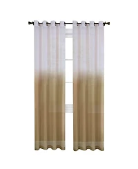 Kate Aurora Tropical Living Semi Matte Sheer Ombre Chic Grommet Top Window Curtains - 52 in. W x 84 L
