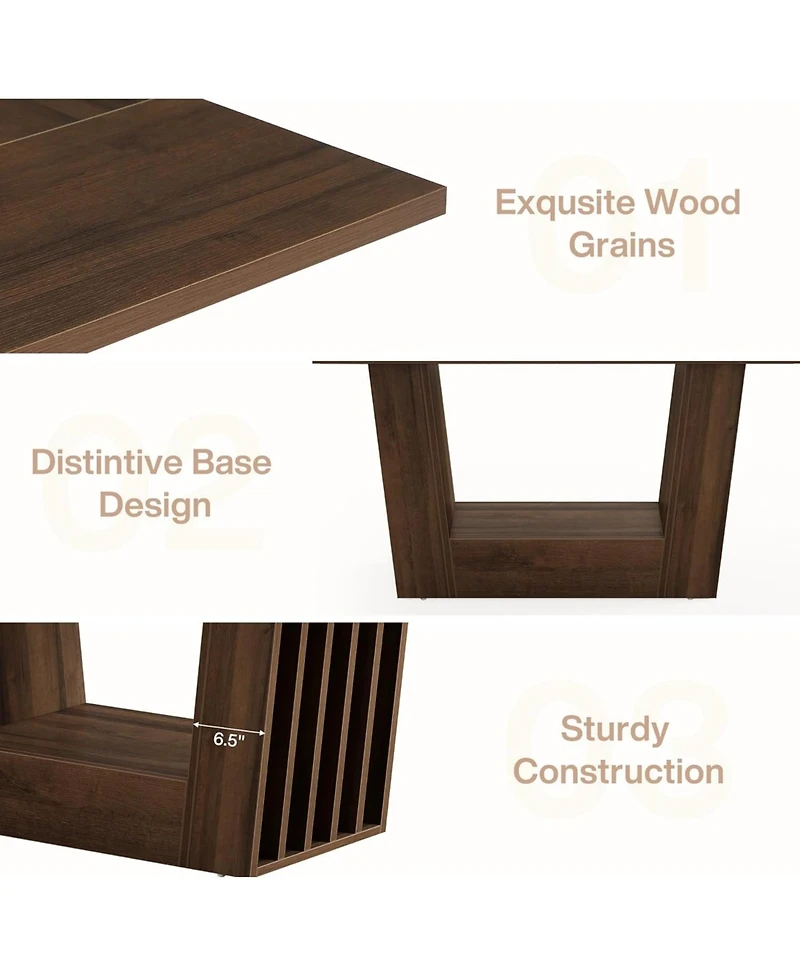 Tribesigns 63-Inch Dining Table for 4-6, Farmhouse Rectangular Kitchen Dinner Table, Wood Dining Room Furniture