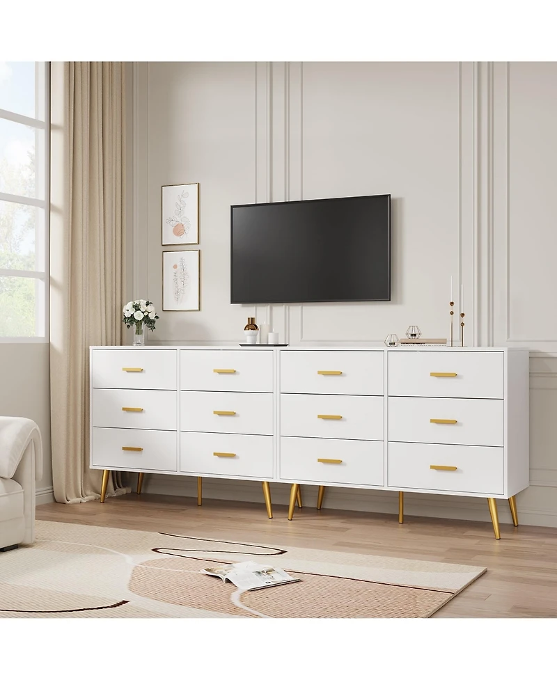 gaomon Dresser for Bedroom, Modern Wood Dresser with 6 Wide Drawers
