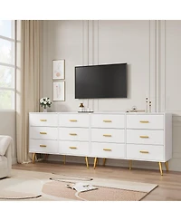 gaomon Dresser for Bedroom, Modern Wood Dresser with 6 Wide Drawers