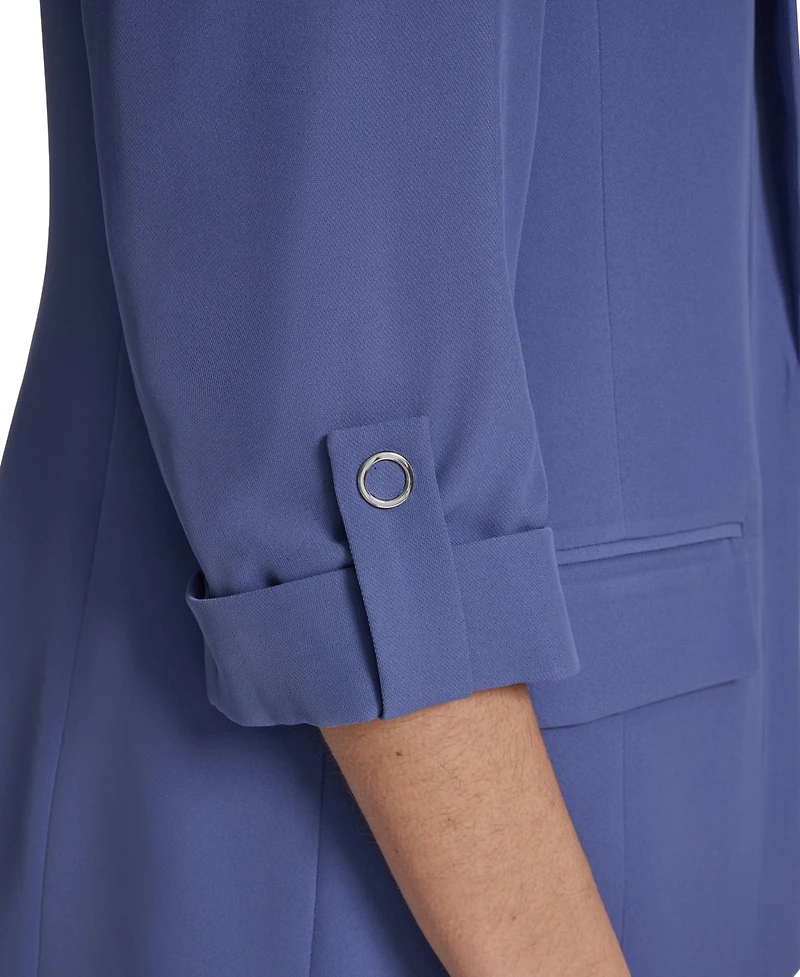 Calvin Klein Petite Notch Collar Roll Tab Sleeves Jacket