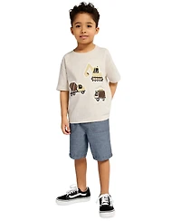 Kids Headquarters Boys' 2T-5T Short-Sleeve T-Shirt and Denim Shorts, 2-Piece Set