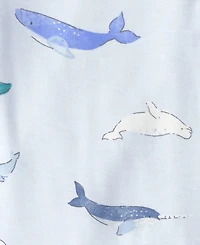 Carter's Baby Boys' PurelySoft Whale Long-Sleeve Multipack Bodysuits, 2-Pack