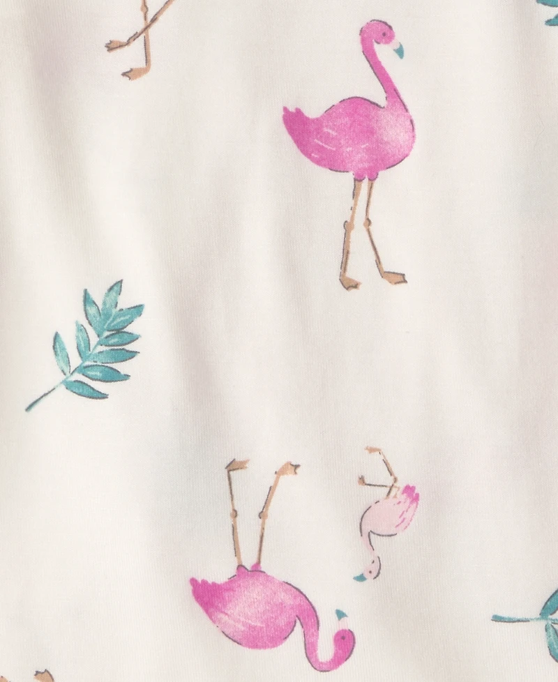 Carter's Baby Girls' PurelySoft Flamingo Long-Sleeve Multipack Bodysuits, 2-Pack