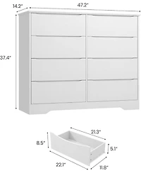 gaomon Wooden -Drawer Dresser, Tall Modern Storage Chest with Wide Top for Bedroom, Living Room, Hallway