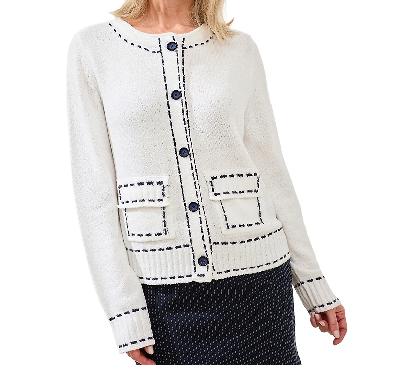 Tribal Women's Contrast Stitch Cardigan