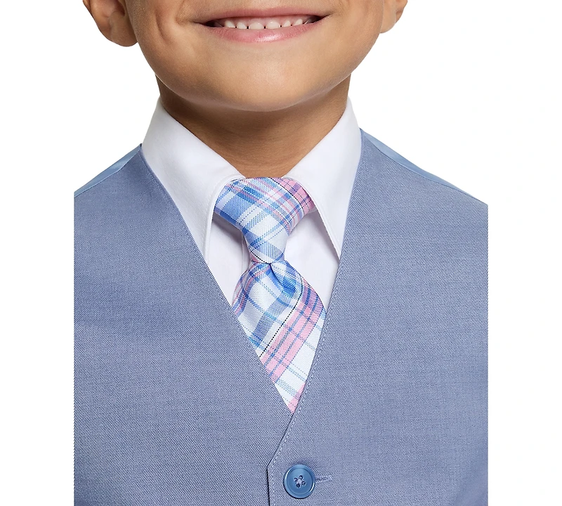 Haggar Boys' 4T-7 V-Neck Vest, Pants, Long-Sleeve Shirt and Tie, 4-Piece Set