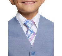 Haggar Boys' 4T-7 V-Neck Vest, Pants, Long-Sleeve Shirt and Tie, 4-Piece Set