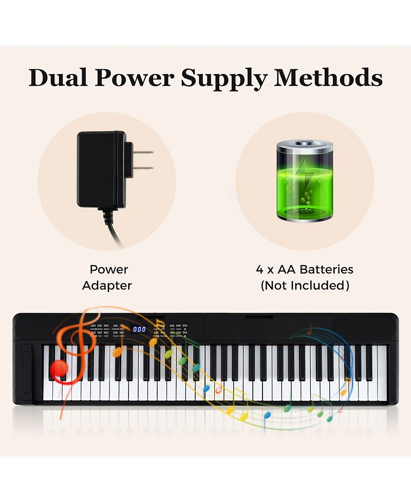 Mecale 61-Key Foldable Full-Size Electronic Piano Keyboard with Midi & Split Function, Portable for