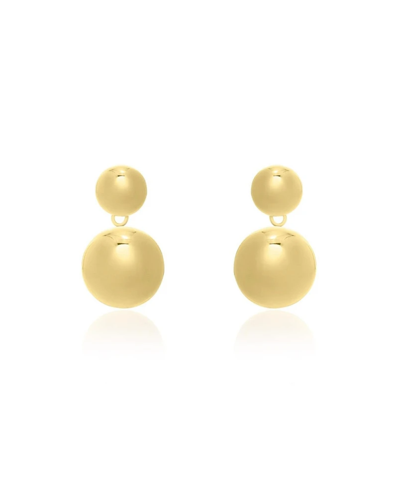 The Lovery Puffy Round Drop Earrings Sterling Silver