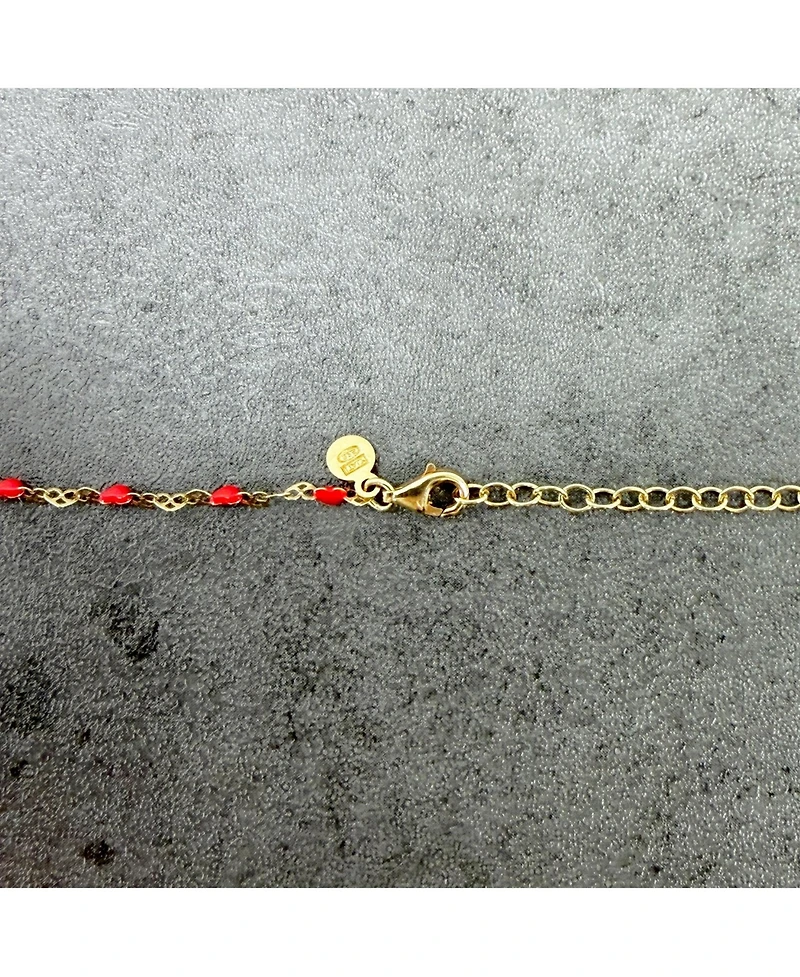 The Lovery Enamel Heart Link Necklace