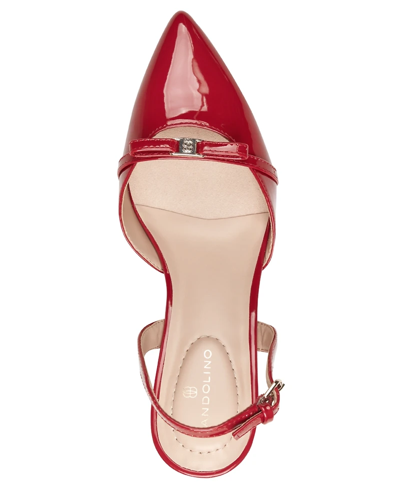 Bandolino Women's Pracen Bow Pointy Toe Slingback Pumps