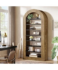 Tribesigns 8-Tier Arched Bookshelf, 70.9'' Bookcase with Storage, Modern Bookshelf
