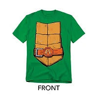 Teenage Mutant Ninja Turtles Men's Mayhem Michelangelo Shell Front Back T-Shirt