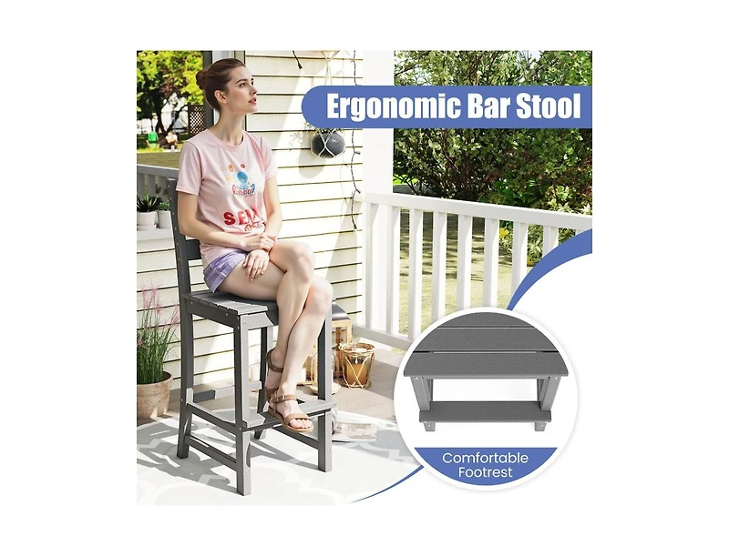 Slickblue 30 Inch Outdoor Counter Height Bar Stools Set of 2 with Backs