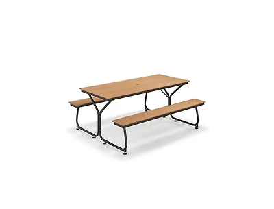 Slickblue Outdoor 6 Ft Picnic Table with Bench Seating for 6 to 8