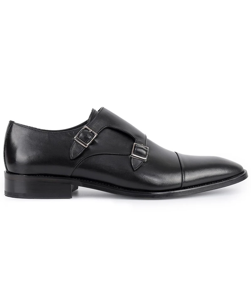 Vellapais Men's Lefors Double Monk Slip-On Dress Shoes