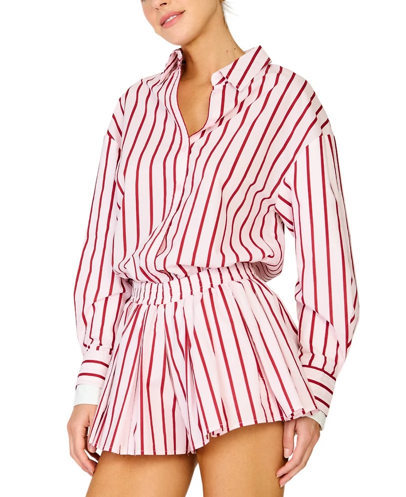 Line & Dot Women's High- Rise Wide-Leg Shorts