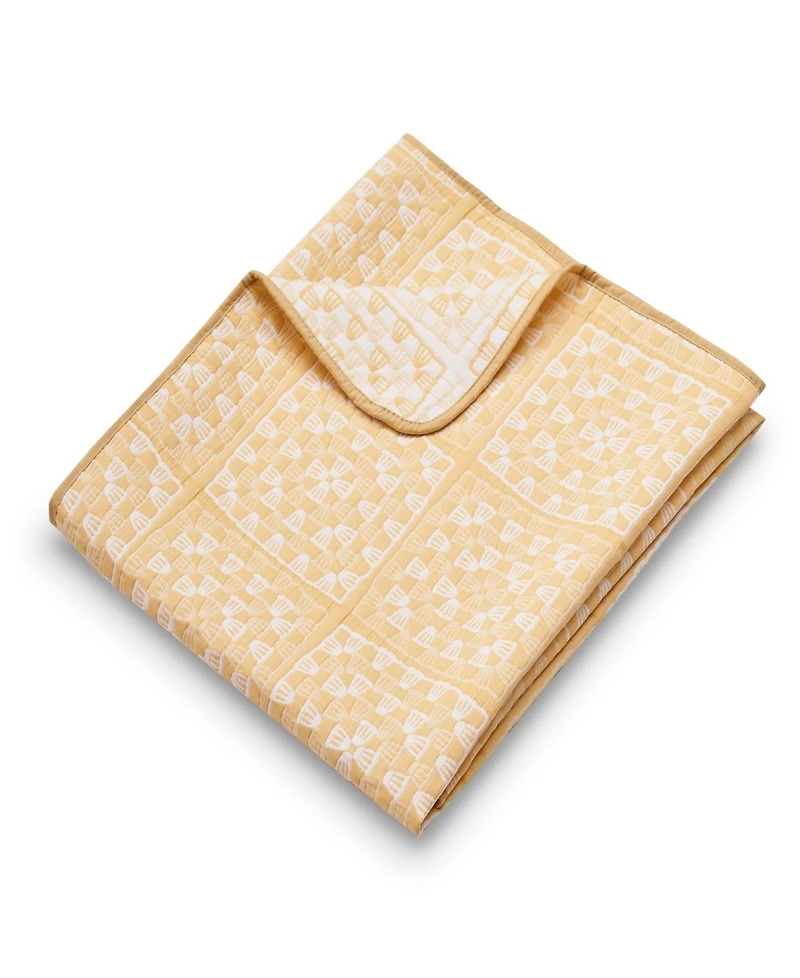 Greenland Home Fashions Granny Squares Reversible Jacquard Woven Throw, 50" x 60"