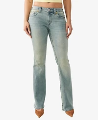 True Religion Women's Arch Logo Becca Mid-Rise Bootcut Jeans