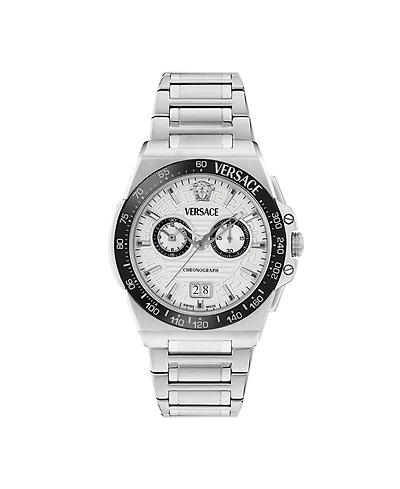 Versace Men's Greca Reaction Silver Stainless Steel Bracelet Watch