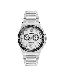 Versace Men's Greca Reaction Silver Stainless Steel Bracelet Watch