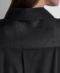 Dkny Petite Collared Neck Sleeveless Blouse