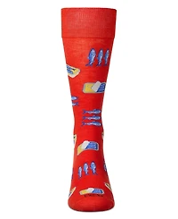 MeMoi Men's Sardines Print Novelty Crew Socks