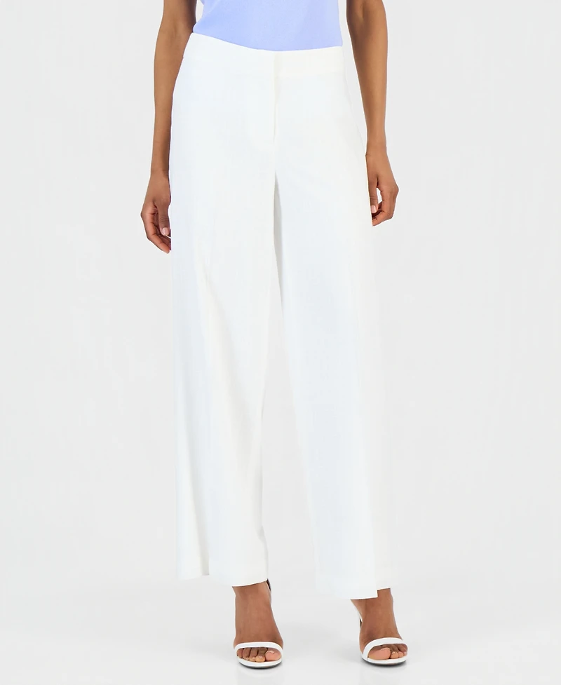 Tahari Asl Women's Clean-Waist Wide-Leg Pants