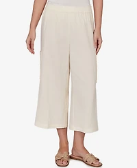 Ruby Rd. Petite Gauze Eyelet Cargo Pull On Capri