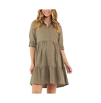 Ripe Maternity Adel Button Linen Dress