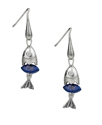 Patricia Nash Gold-Tone Plated Marquise Fish Drop Earrings