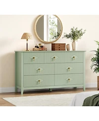 gaomon Dresser for Bedroom with 7 Drawers, Wide Modern Chest of Drawers with Metal Handle, Dresser Tv Stand, Wood Drawer Organizer for Bedroom