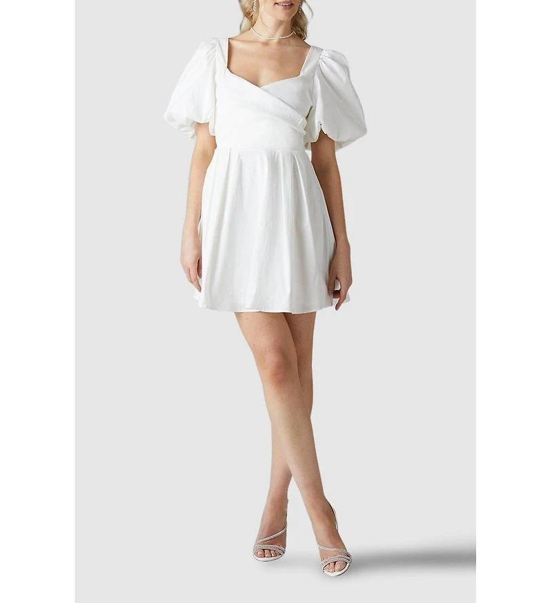 Coast Women's Puff Sleeve Mini Wedding Dress