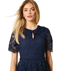 Oasis Women's Occasion Lace Collared Midi Dress